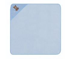 Egeria 551019 Teddy Bear Kapuzentuch Baby, Bio Baumwolle, 39 x 28 x 6 cm, Sky