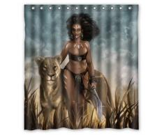 Prironde Duschvorhang, Motiv: Osterhase mit Blumenmuster, Polyester, Color297, 66x72inch