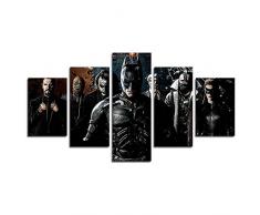 AtfArt Print Canvas, 5-Teilig Dark Knight 1 Leinwand Art Wand Gemälde für Home Wohnzimmer Büro Trendig eingerichtet Dekoration Geschenk (ungerahmt)