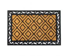 Rugsmith Rubber Coir Diamond Doormat Fußmatte, Kokosfaser, Natural Black, 24 x 36