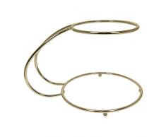 PME Vergoldeter Tortenständer mit Zwei Ebenen in C-Form, Aluminium, Gold, 43 x 30 x 26 cm