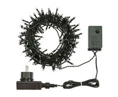 XMASKING LED-Lichterkette 7,5 m, 180 LEDs blau, mit Lichtspielen, grünes Kabel, Weihnachtsbeleuchtung, Weihnachtsbaumbeleuchtung, Weihnachtslichterkette