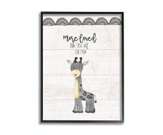 Stupell Industries More Loved Giraffe Cartoon Family Design grau gerahmter Wandschmuck 11 x 14 cm Mehrfarbig schwarz, gerahmt 16x20 Design vom Künstler Jo Moulton