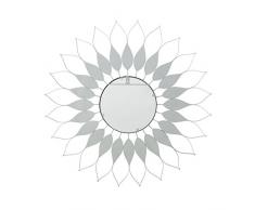 Great Deal Furniture 305150 Evan Glam Flower Wandspiegel, Silberfarben
