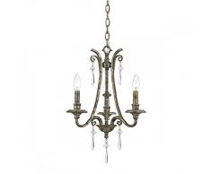 Quoizel QZ/KENDRA3 Kronleuchter mit 3 Leuchten, perlfarben/silberfarben, 38,1 x 38,1 x 53,3 cm