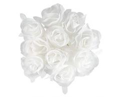Bivilictek Künstliche Blumen Schwarze Rosen Blumensträuße Seidenpflanze Hochzeit Halloween Weihnachten Garten Outdoor Home Decor White Rose