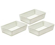 YBM HOME ybmhome Kunststoff Colorful Aufbewahrung Supply Korb für Office Schublade, Regal Desktop, Home Junk Schubladen Küche Pantry Oder, – Mülleimer für Büro Zuhause und Schule Klassenzimmer Weiß