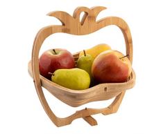 axentia Faltkorb in Apfelform Obstkorb, Bambus, holzfarben, ca. 26,5 x 28 x 22 cm