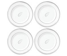 Lenox Federal Platinum Script Monogram Speiseteller, 4 Stück