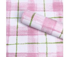 HOYOYO 45,9 x 29,4 cm Kontaktpapier, Selbstklebende Liner, herausnehmbare Regaleinlage, Wandsticker, Kommode, Schublade, Peel Stick Küche, Home Decor, Pink und Grün gestreift