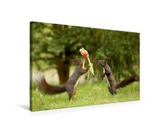 Premium Textil-Leinwand 75 x 50 cm Quer-Format EichhÃ¶rnchen mit Blumen | Wandbild, HD-Bild auf Keilrahmen, Fertigbild auf hochwertigem Vlies, Leinwanddruck von Birgit Cerny