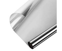 WochiTV Sichtschutzfolie, UV-Schutz, Einweg-Spiegelfolie, antistatische Glasfolien, Nicht klebend, für Zuhause und Büro 29.5 Inch x 6.56 Feet Silber