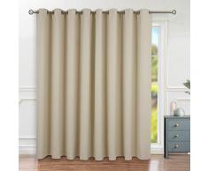 BGment Sichtschutz Verdunkelungsvorhänge für Schiebetür Glastür Ösen Thermoisoliert Verdunkelung Raumteiler Vorhang für Wohnzimmer 1 Panel 15ft W x 8ft L beige