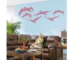 INDIGOS 4052166088749 Wandtattoo w481 Vögel Wandaufkleber 120 x 44 cm, violett