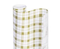 Smart Design Regaleinlage mit Kleber – abwischbar – zuschneidbares und abnehmbares Material – einfaches Abziehen – für Regale, Schubladen, Flache Oberflächen – Küche 18-Inch x 20-Feet Kaki kariert