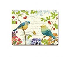 YaYiYo ländlichen Restaurant Decor Gastgeschenken Kork Untersetzer Lovely Cute Bird Tisch-Sets Esstisch Mats, Set von 2