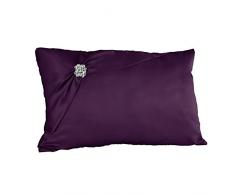 Ivy Lane Design Chantilly Kniekissen mit Spitze, elfenbeinfarben Garbo aubergine
