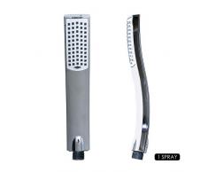 AQUALONA Duschkopf, langlebig, kraftvolles Spray, leicht zu reinigen, stilvolles Finish, universell einsetzbar, Aquawave, Silber und Weiß