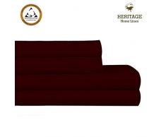 Heritage Home Bettwäsche aus Satin, Fadenzahl 1000 Queen burgunderfarben