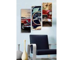 Bonamaison dekorativ 100% Mdf Malerei für Startseite,Gemälde für Wohnzimmer, Kunstdruck für Küche, Gerahmte Bilder für Schlafzimmer 70X50 Cm, 3 Stück - Hergestellt in der Türkei