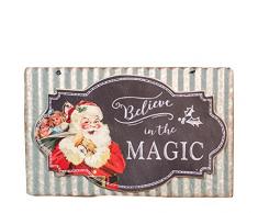 CWI Tapetenbordüre Geschenke Believe in The Magic Tafel und wellig Metall Wand Schild, farbenreiche