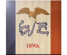 Rikki Knight Indiana Flagge auf Distressed Holz Design Art Keramik Fliesen, 4 von 4-Zoll