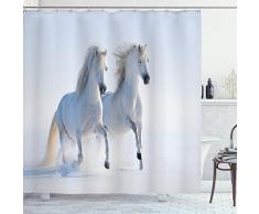 Niedliche Eulen auf Baum Badezimmer Dusche Vorhang, Textil, Multi 7, 69W x 70L