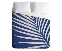 Society6 Modern Tropical Vintage Indigo Palm King Bettdecke Twin blau