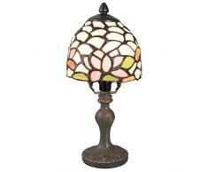 Lumilamp 5LL-5917 Tischleuchte Tischlampe Nachttischlampe Tiffany Stil Ø 14 * 29 cm / E14/max 1 * 25W dekoratives buntglas Tiffany Stil