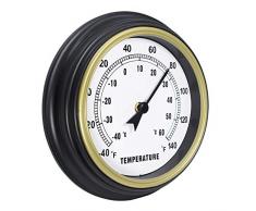 45 min 23 cm Retro Rustikale Home Decor Wanduhr, geräuschlos, Nicht tickend, runde Wanduhr, Hygrometer, Thermometer Analog Uhr arabische Ziffern Antik 9 Inch Temperature