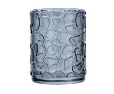 WENKO Zahnputzbecher, Glas, Grau, 7,5 x 10 x 7,5 cm