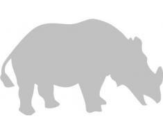 INDIGOS 4250380595139 Wandtattoo w055 Nashorn Afrika 120 x 71 cm, silber