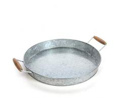 Gathery Rundes Tablett mit Holzgriffen für Zuhause, Büro, Party, Hochzeit, Spa, Servieren Original