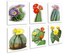 Gnosis Picture Archive Kaktus Blumen Southwestern Decor Set von 6 gerahmt Botanical Illustration Art Wand Prints