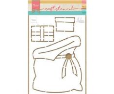 Marianne Design PS8047 Presents Bag by Stencil Craft Geschenktasche von Marleen, plastik, weiß, S