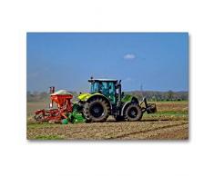 Premium Textil-Leinwand 90 x 60 cm Quer-Format Dünger streuen | Wandbild, HD-Bild auf Keilrahmen, Fertigbild auf hochwertigem Vlies, Leinwanddruck von SchnelleWelten