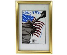 Dörr Stehleuchte New York Gold – Rahmen Hintergrundbeleuchtung (Gold, Präsentationsständer Stand-Display Hintergrundbeleuchtung, 15 x 20 cm)