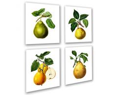 Botanical Kunstdrucke Birnen Wanddekoration Set von 4 Pear gerahmt Art Prints, Esszimmer Wand Kunst, Farmhouse Decor, Hostess Geschenk, Gnosis Bild Archiv Birnen 4 A