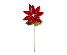 K&K Interiors 53832A Vorbau Weihnachtsstern, Samt, 76,2 cm, Weiß