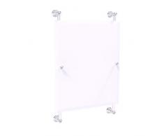 Allied Brass Carolina Crystal Collection Rectangular Frameless Rail Mounted Mirror Wandspiegel, Chrom seidenglänzend