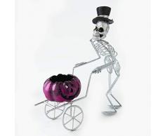K&K Interiors 40353A Skelett Schubkarre, weiß/lila