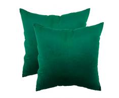 Glorybox 2 Stück Dekorative Kordstoff Überwurfkissen Set Soft Solid Design Kissen Home Decor Hüllen für Sofa Schlafzimmer Auto Couch Büro 2 Pieces, 20x20 Velvet Dark Green-20