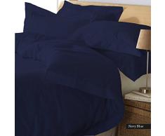 zuverlässig Betten Ultra Soft Luxus Premium Bio-Baumwolle aus massivem, 3-teilig Bettdecke Set (1 Bettbezug & 2 kissenrollen) Fadenzahl 600, hergestellt in Indien – Italienisch Finish. EXPANDED QUEEN gold