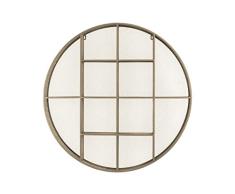 Urban Trends Regal aus Metall rund mit Mesh Rückseite und 12 Böden in Beschichtete Finish, Champagner