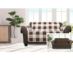 Quick Fit Alba Sitzbezug, wendbar, wasserdicht, Mikrofaser, Schokoladenbraun, Loveseat Cover