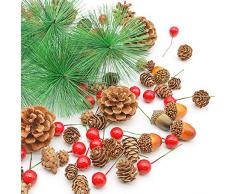 DomeStar Künstliche Sukkulenten, 12 Stück, Sortiert, Fuzzy Fake Sukkulenten Blumen unbepflanzt, realistische Kaktus, niedliche Kunststoffsukkulenten zur Dekoration Gemischte Eicheln