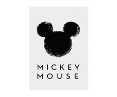 Disney Wandbild von Komar | Mickey Mouse Silhouette | Kinderzimmer, Babyzimmer, Dekoration, Kunstdruck | Größe 30x40cm (Breite x Höhe) | ohne Rahmen | WB044-30x40