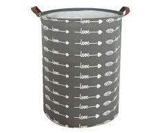 ESSME Großer Aufbewahrungskorb, Leinenstoff, Aufbewahrungskörbe mit Griffen, Faltbarer Wäschekorb für Haushalt, Geschenkkörbe, Spielzeug-Organizer Federpfeil