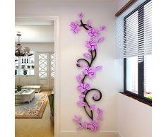 YINASI 3D-Acryl-Wandaufkleber, Moderne Aufkleber, Dekoration, Wohnzimmer, abnehmbare Wandtapete, Kunst-Aufkleber, Heimdekoration violett