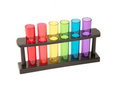 Funtime Geschenke Tube Shots Trinkgläser - Set von 6 Shot Tubes mit Stand